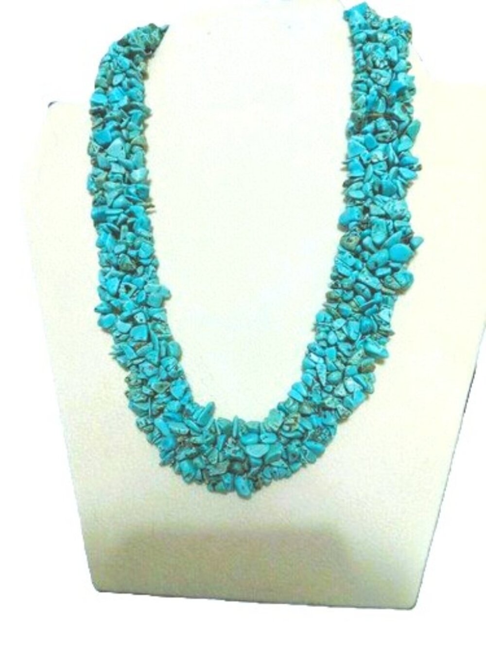 Southwest Turquoise Nugget: 5 Strand/18" Necklace with Toggle Clasp